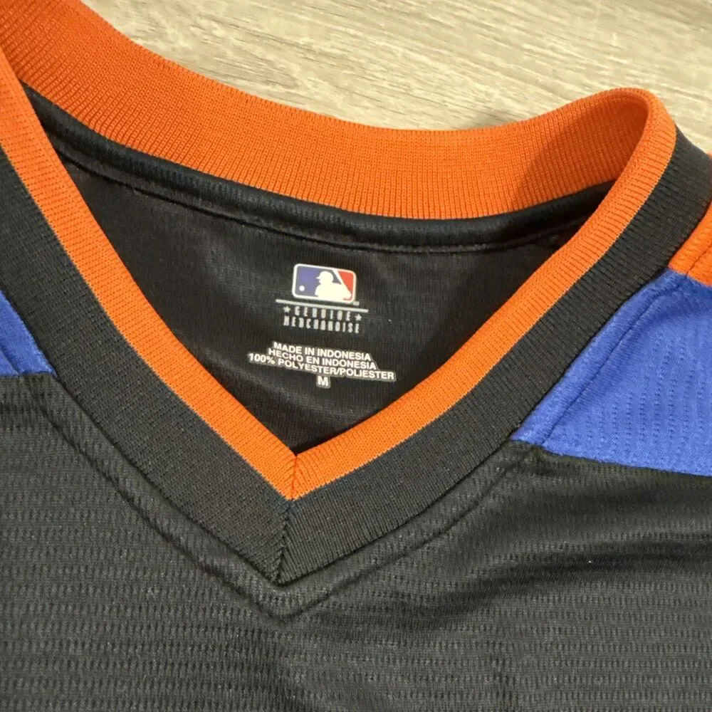 New York Mets Shirt MLB Genuine Merchandise Men's Black Blue Orange Medium